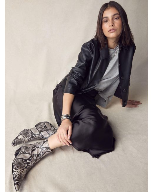 Next Metallic N. Premium Chisel Toe Flat Ankle Boots