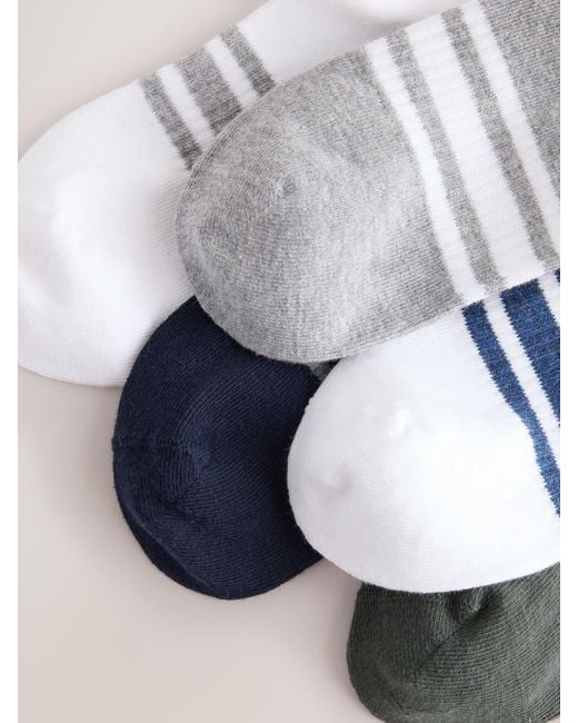 Next Blue Pattern Trainers Socks 5 Pack for men