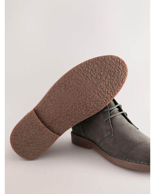 Next Gray Suede Desert Boots for men