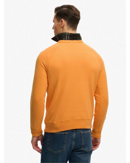 Superdry Orange Micro Logo Crew Jumper for men
