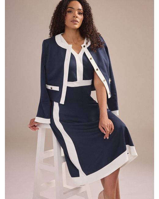 M Com Blue Colourblock Jacket