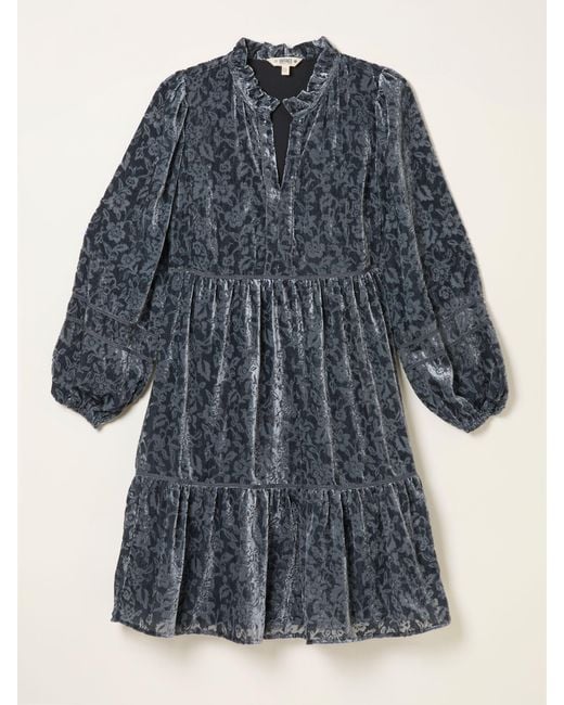 FatFace Blue Fatface Riley Petite Devore Mini Dress