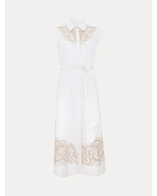 Phase Eight White Melana Shirt 100% Cotton Dress