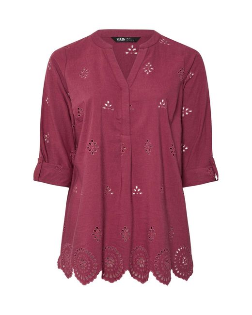 Evans Red Cutwork Overhead Top