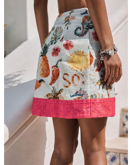 Next Multicolor Wrap Mini Skirt