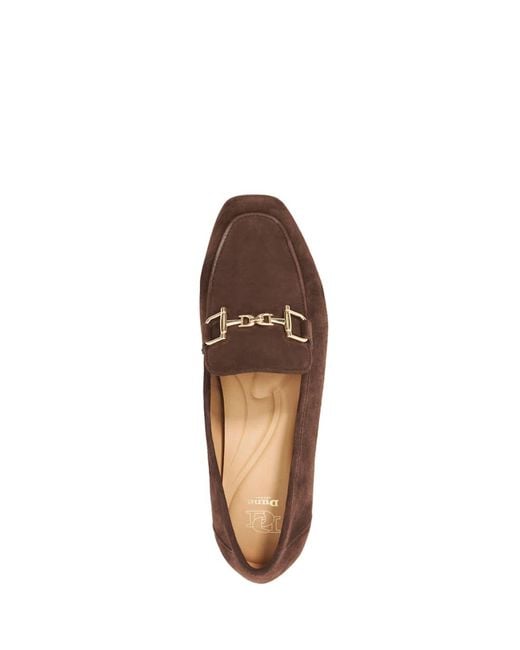 Dune Brown Leather Grained Branded Snaffle Trim Loafers
