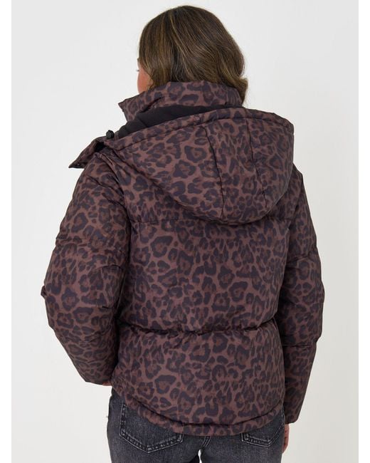 Threadbare Purple Cropped Hooded Puffer Coat