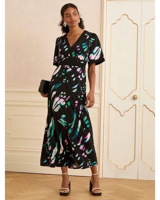 Love & Roses Natural Petite Jersey V-Neck Kimono Sleeve Midi Dress