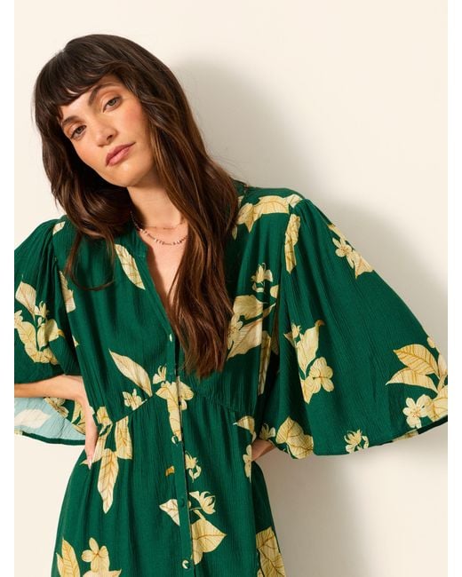 FatFace Green Fatface Paige Regular Midi Dress