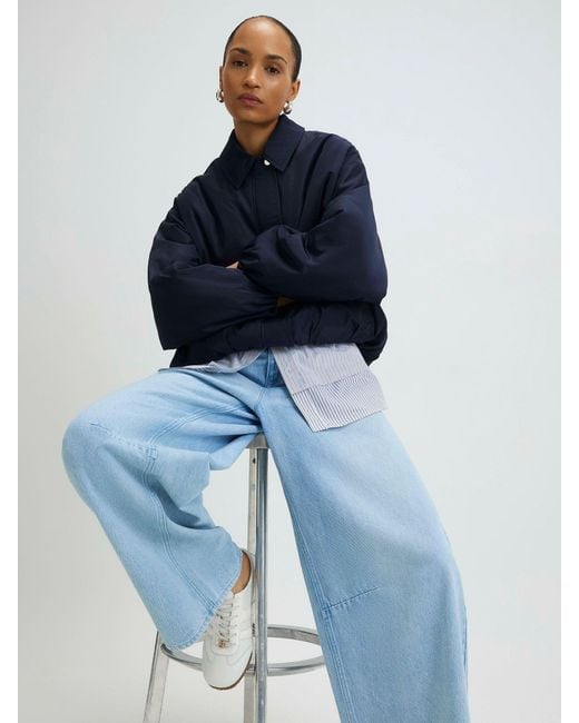 River Island Blue Technical Bubble Hem Jacket