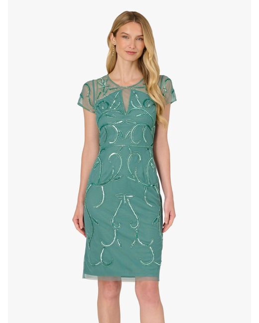 adrianna papell green dress Adrianna Papell Metallic Blouson Halter Mini Dress main image 0