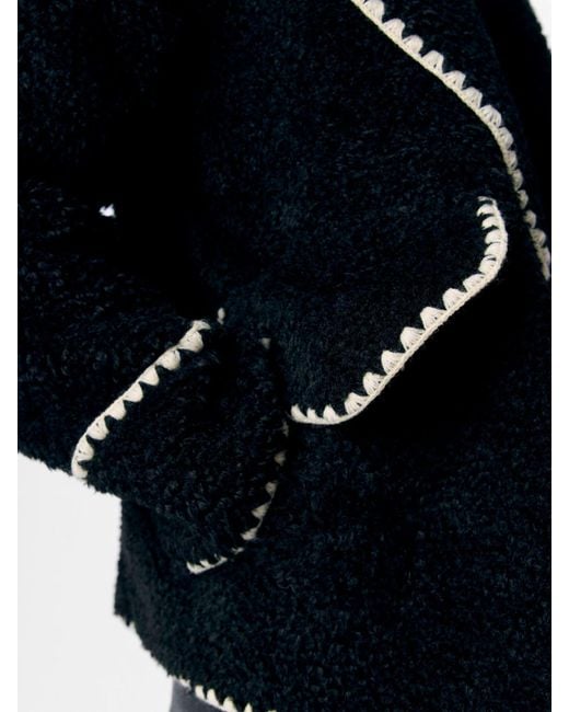 Object Black Whipstitch Teddy Jacket