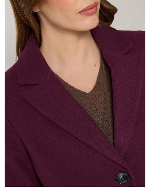 M Com Purple Button Tailored Coat