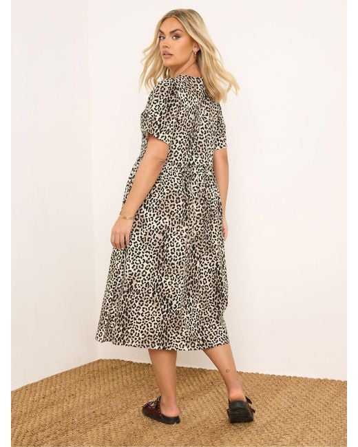 Yours Curve Natural Bow Front Throw On 100% Cotton Dress