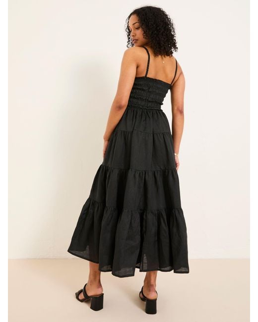 FatFace Black Tiered Strappy Dress