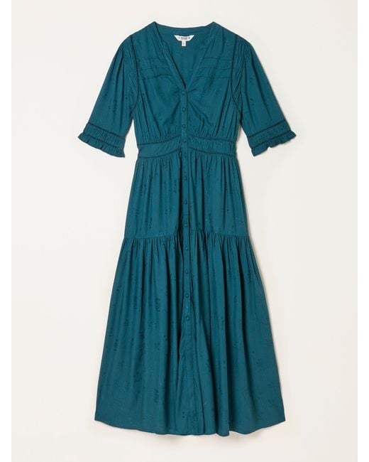 FatFace Blue Fatface Elsie Petite Embroidered Midi Dress