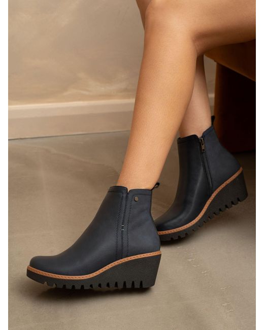 Lunar Black Pixie Wedge Ankle Boots
