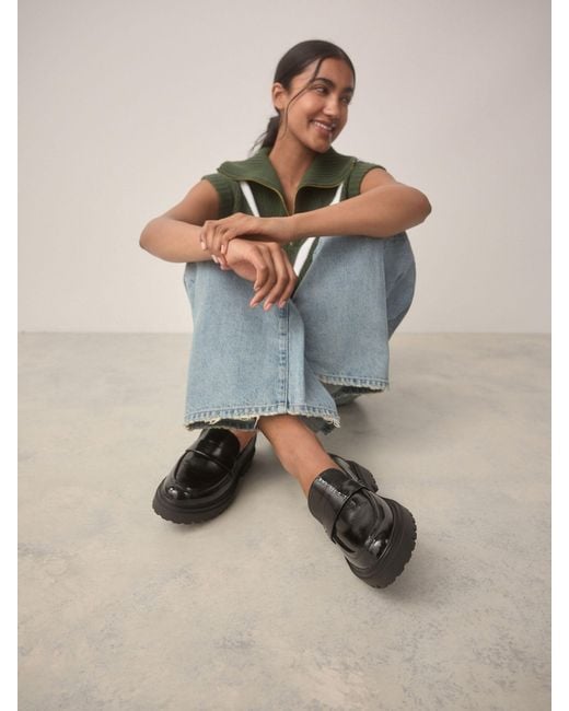Next Black Loafer Mit Dicker Sohle