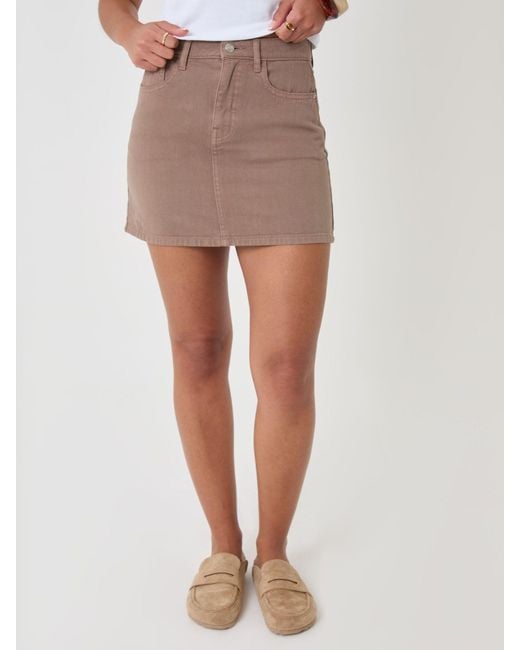 Threadbare White Denim Mini Skirt