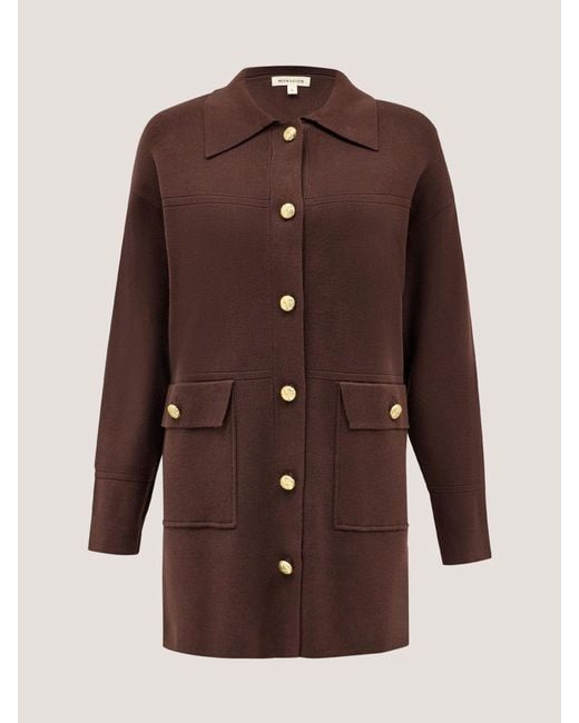 Monsoon Brown Nina Button Knit Jacket