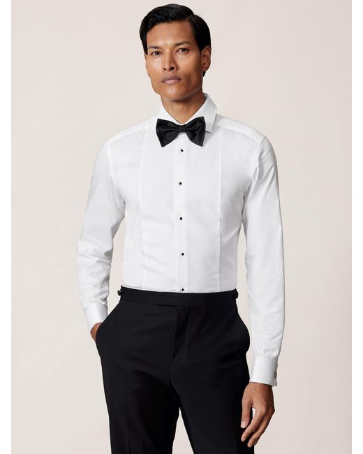 Reiss White Marcel Slim Fit Cotton Double-Cuff Dinner Shirt for men