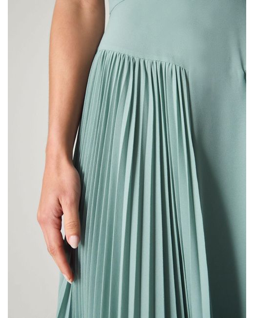 Monsoon Green Madison Flutter Sleeve Pleated Bridesmaid Dress