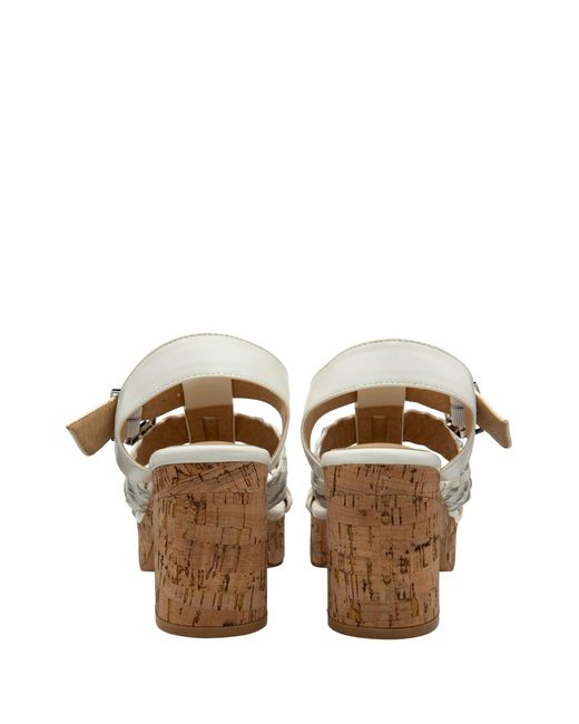 Ravel Natural Block-Heel Peep-Toe Sandals