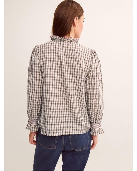 Monsoon Brown Marlo Check Blouse