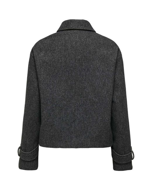 ONLY Black Textured Short Collared Jacket