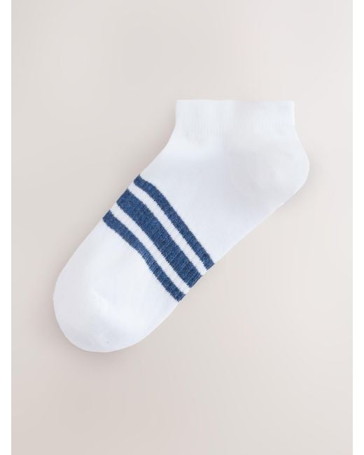 Next Blue Pattern Trainers Socks 5 Pack for men