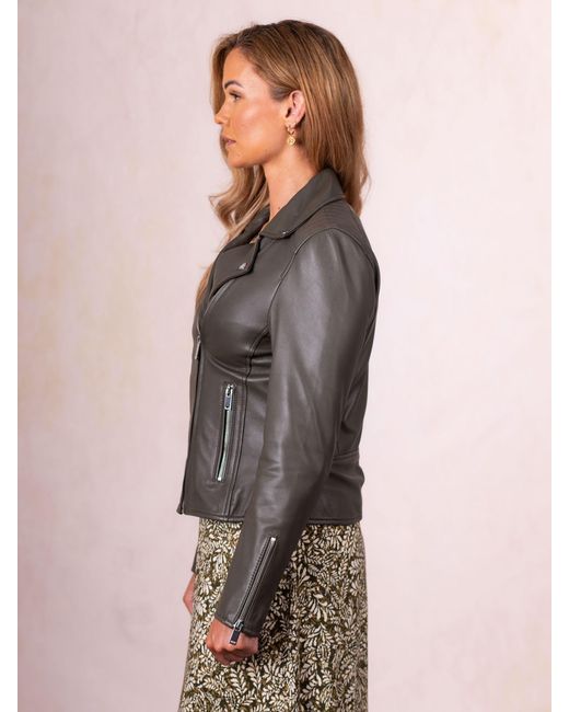 Lakeland Leather Gray Tarraby Biker Jacket