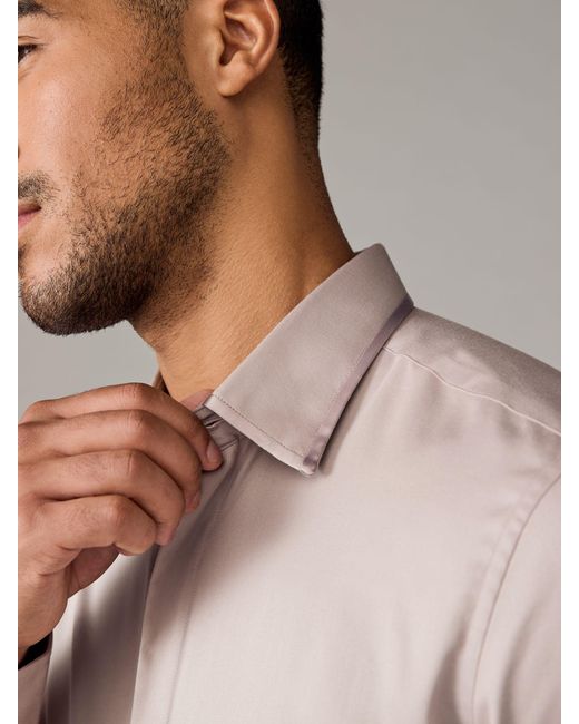 Next Langarmhemd Aus 100 Baumwolle Mit Einzelmanschette Und Paspelierungeu 43 Regular in Natural für Herren