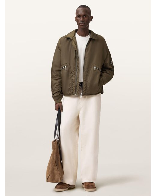 AllSaints Brown Allsaints Fallon Bomber Jacket for men