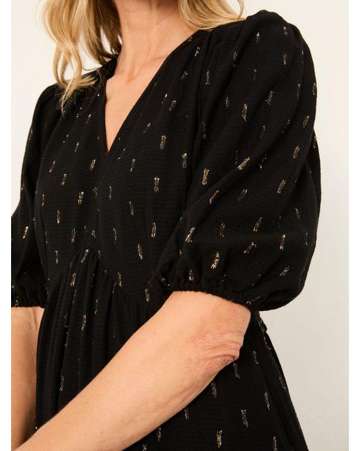 FatFace Black Fatface Milly Metallic Midi Dress