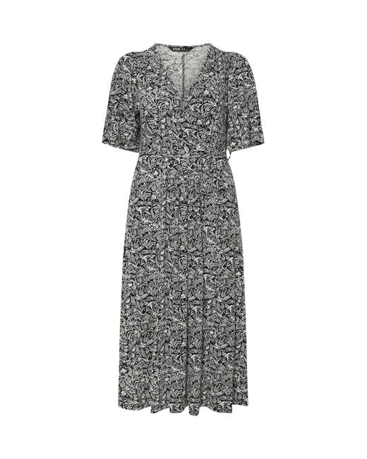 Yours Curve Gray Wrap Dress