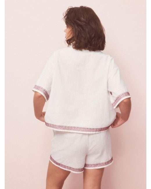 Next Natural Button Through Short Pyjamas Set