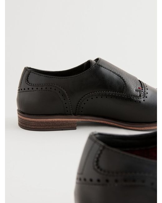 Next Black Double Monk Toe Cap Shoes for men