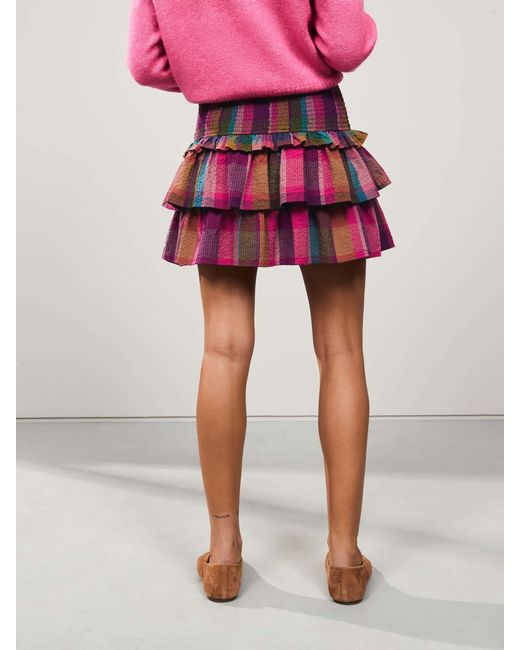 Next Pink Check Rara Mini Skirt