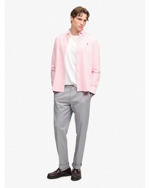 Superdry Gray Premium Textured Regular Chinos for men