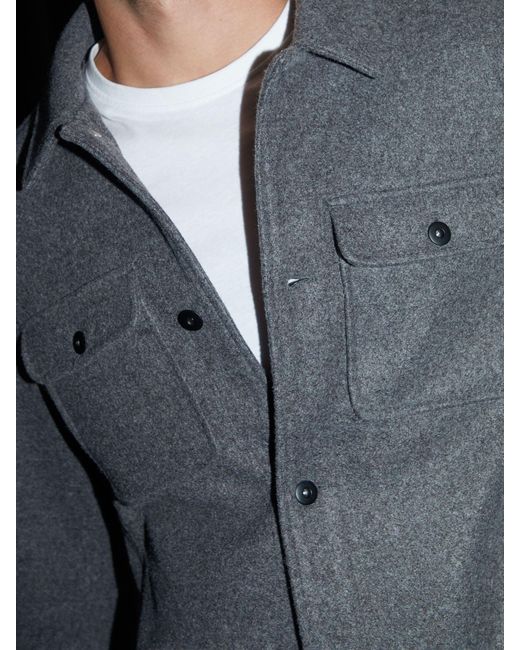 Threadbare Black Brushed Button Up Shacket for men