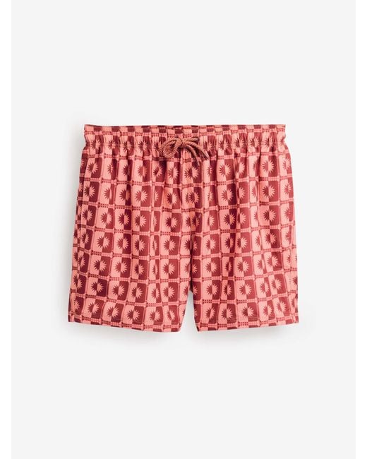 Next Red Printed Swim Shorts for men
