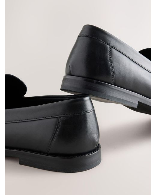 Next White Ruched Leather Loafers for men