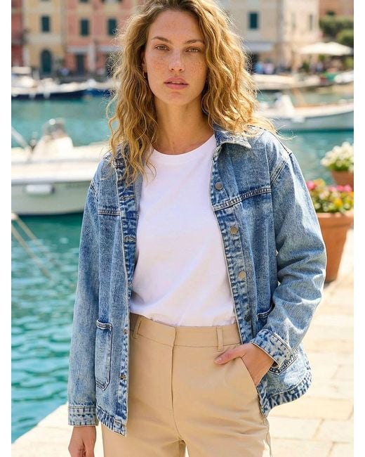 Roman Blue Denim Button Front Pocket Jacket