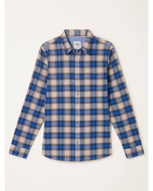 FatFace Blue Fatface Hayle Long Sleeve Check Shirt for men