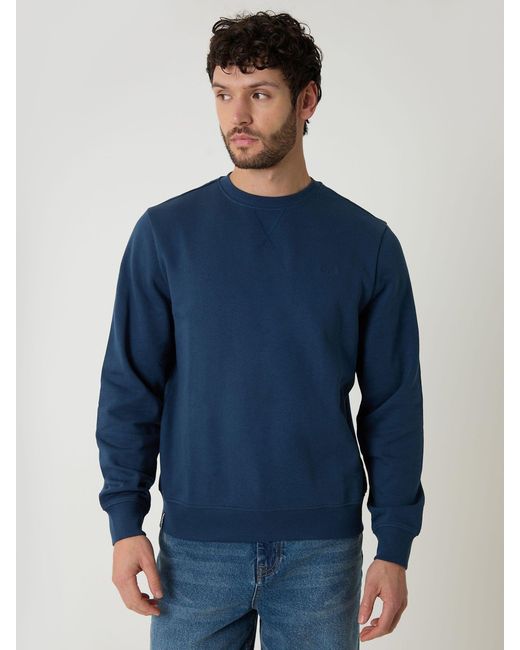 Threadbare Blue Crew Neck Sweatshirt for men