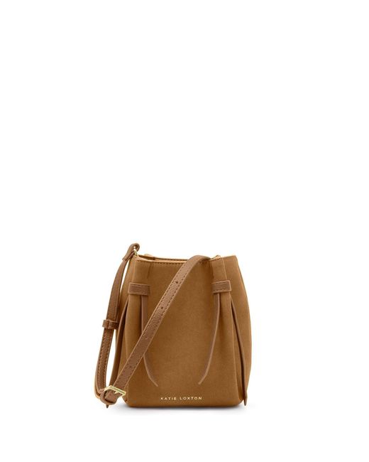 Katie Loxton Brown Celina Mini Suedette Bucket Bag