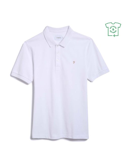 Farah White Blanes Polo Shirt for men