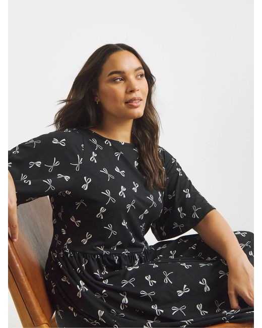 Simply Be Black Supersoft Jersey Boat Neck Pocket Midi Dress