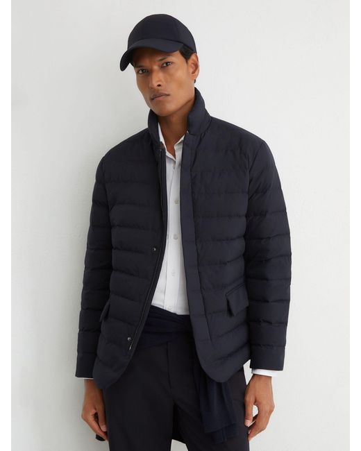 Reiss Blue R-Flex Quilted Jacket for men