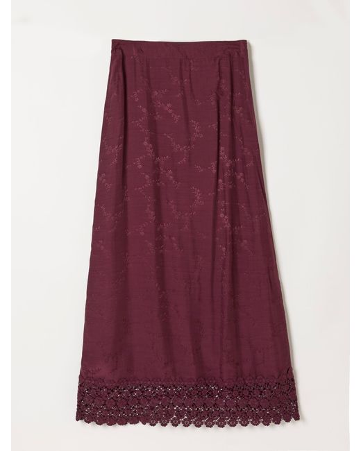 FatFace Red Fatface Sophie Regular Jacquard Midaxi Skirt